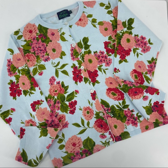 Mini Boden Other - Mini Boden Floral Cardigan Sweater Girls 11 - 12 Blue Green Red Pink